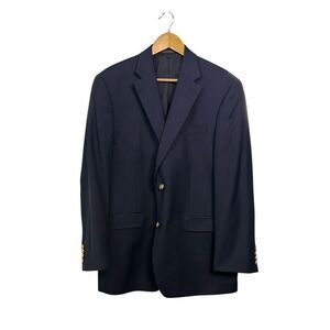 Lauren Ralph Lauren Blue Wool Gold Two Button Blazer Sport Coat Men’s Size 40R